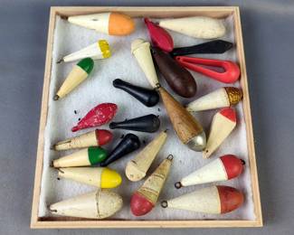 Wood And Plastic Casting Weights, Qty 24, Various Brands, Styles, And Sizes 