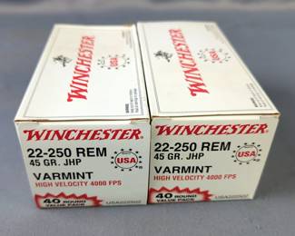Winchester Varmint 22-250 Rem Ammo, Approx 80 Rds, Local Pickup Only