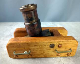 Fireable Black Powder Scale Model Mortar, Made By J.A.B. Co Of Westwood KS, Made In 2001, No. 35, 0.5" Bore, Approx 6" Tall x 7" Long x 8.5" Wide, With Rod