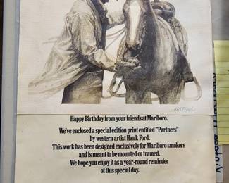 Marlboro special edition print "Partners" signed by Will Ford. $50