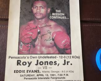 Signed Roy Jones Jr. Poster
Jones vs. Evans 1991