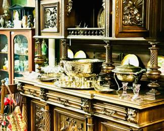 Beautiful jester carved cabinet