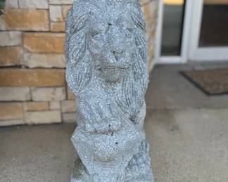 Pair of HEAVY GRANITE lions