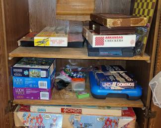 Games and balsa wood airplane model 