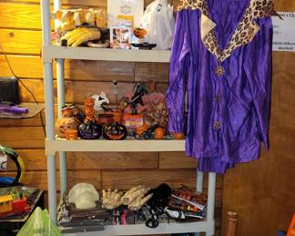 Halloween decorations and outdoor games 