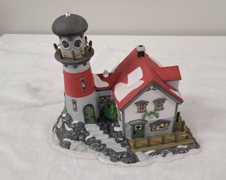 Dept 56 New England home collectible, lighted house with light, Pigeonhead Lighthouse 1994