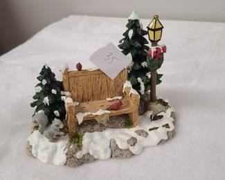 Dept 56 Snow Village collectible park bench
