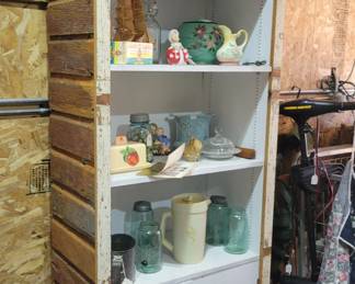 Vintage barn lap siding shelving unit