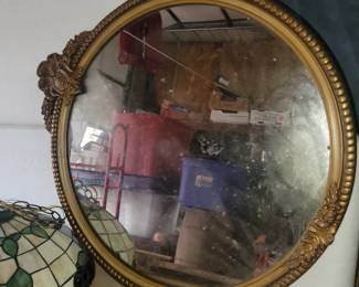 Large round mirror. Vintage