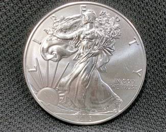 2015 US 1 Oz Fine Silver Uncirculated American Eagle $1 Coins, Qty 4 