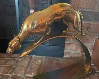 MCM This Solid Brass Leopard is ready to pounce! There are many unique items and collections of items (i.e. elephants, etc.) throughout the house