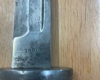 WWI US Military Dagger with orig, Scabbard measures 11" from the tip of handle to the tip of the blade. The Blade is marked on one side with US and the other side with 1900. Quite a piece!