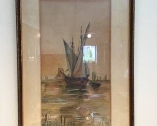 Signed water color Regina Hassall 1941