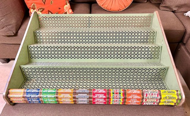 Vintage LifeSavers metal countertop display shelf rack