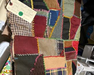 Antique crazy quilt top, needs some TLC