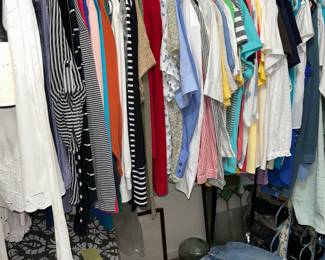Closet filled with name brand clothing (most size large) (some SOLD)