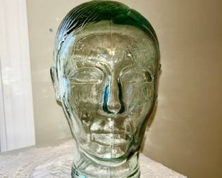 Glass head display, front view