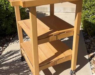 Folding Butcher Block Island