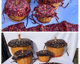 Longaberger Pumpkin Baskets With Fall Halloween Liners
