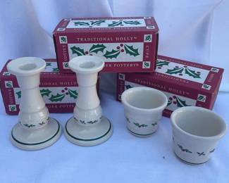 Longaberger Ceramic Candle Holders