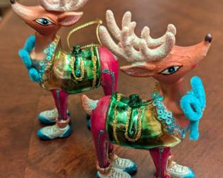 Glass reindeer ornaments