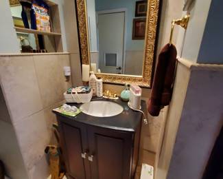 Revlon ultrasetter 20 flocked cool touch hot rollers. Connair hot sticks. Farmhouse wooden dog TP dispenser. Kohler sink faucet, new in box.