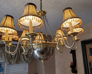 Antique Brass 8 lamp Chandelier