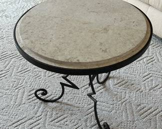 9.2 24 Round Stone Cocktail Table