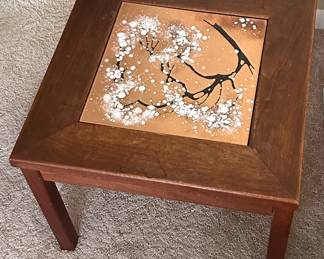 28. Mid Century Modern Side Table Brown Saltman Walnut Frame   $115 