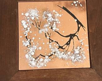 28.1  Mid Century Modern Side Table Brown Saltman Walnut Frame 