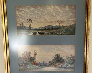 37. Double Landscape in gold frame.  $40.00