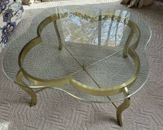 13. 36 Glass and Gold Table $185.00