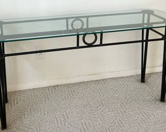 8. Black and Glass Console Table. $175.00