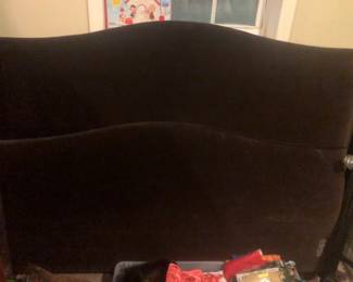 Full Size bed, plush velvet head/foot board with frame