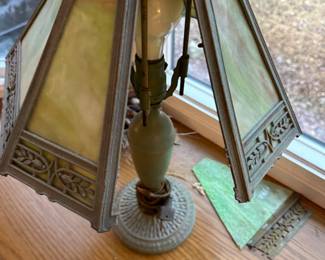 Art deco stained glass lamp (one panel needs repair)