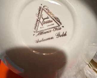 Vintage mid century Goldcrest by Alliance Autumn Gold china set