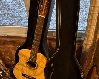 Harmony guitar and case