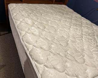 Mattress and boxspring, bed frame with bookshelf 