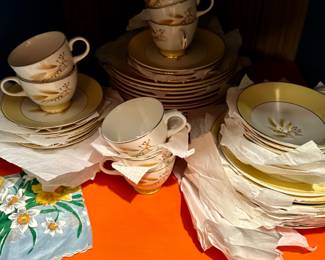 Vintage mid century Goldcrest by Alliance Autumn Gold china set