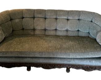 Victorian Carved Wood Sofa 