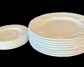 Vintage Colony Harvest Milk Glass Plates 