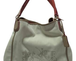 Coach Beige Canvas Shoulder Bag 
