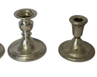 Pewter Silverplate Candle Holders 