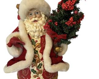 Dillards Trimmings Hand Painted Santa 