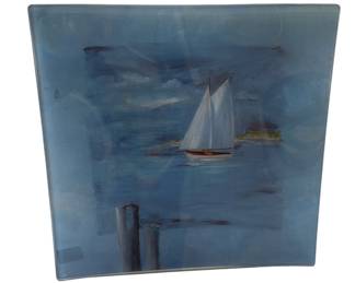 Paul Brent Glass Sailboat Art 