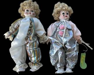 Porcelain Girl Musical Clown Dolls 
