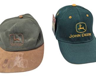 Lot of 2 John Deere Baseball Caps 