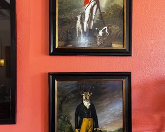 framed prints fox and deer