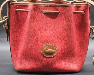 Dooney & Bourke Red Leather Bucket Bag / Purse