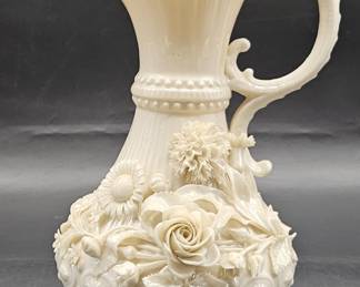 Belleek Irish Porcelain Pitcher w/ Roses